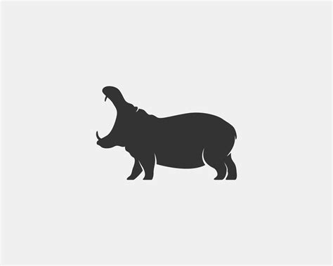 hippopotamus vector silhouette 11856264 Vector Art at Vecteezy