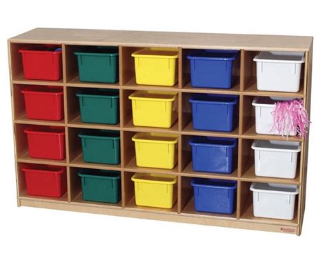 Wood Designs Cubby Storage Cabinet (20 Tray W/ Colorful Bins) - Wd14503 | Cubbies | Worthington ...