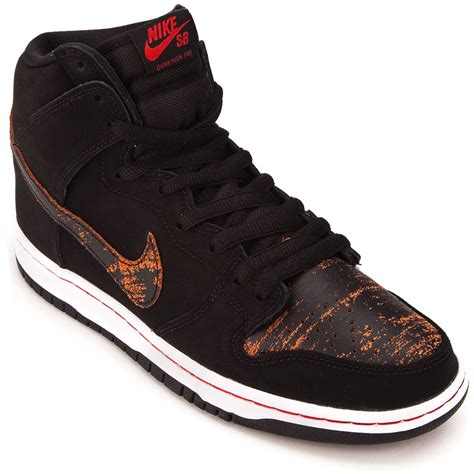 Nike Dunk High Pro SB Shoes - Black/Black/Red - 10