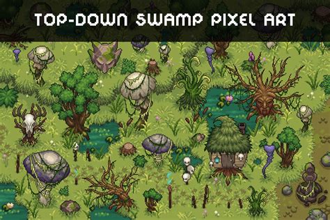 Swamp Top-Down Tileset Pixel Art Download - CraftPix.net