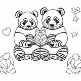 Panda Family Coloring Page · Creative Fabrica sketch template