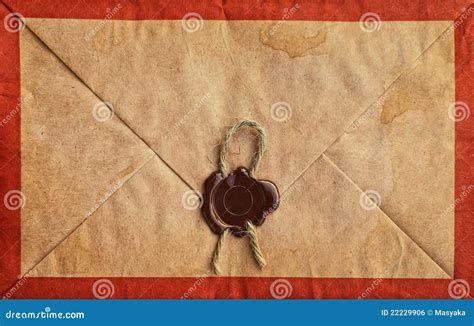 Old Grunge Envelope with Sealing Wax. Stock Photo - Image of isolated, color: 22229906