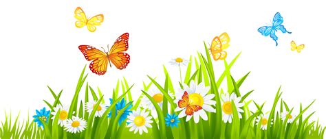 Grass and flowers clip art free clipart images clipartwiz | Butterfly clip art, Flower clipart ...