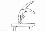 Gymnastics Balance Beam Coloring Pages Girl Handstand  Free Printable sketch template
