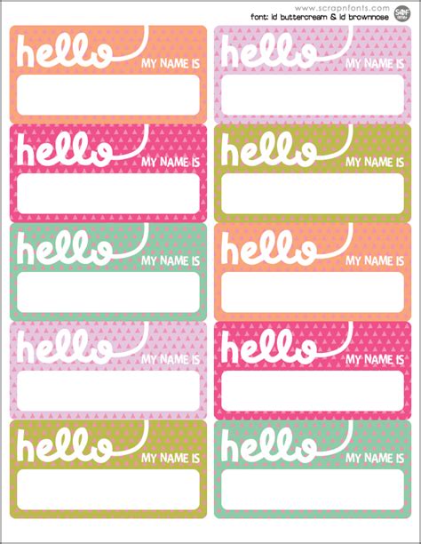 Fontaholic: FREEBIE FRIDAY: Hello Name Tags