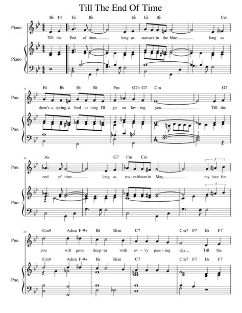 Till The End Of Time Sheet music for Piano | Download free in PDF or ...