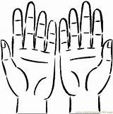 Hand Outline Template Sketch Coloring Page sketch template