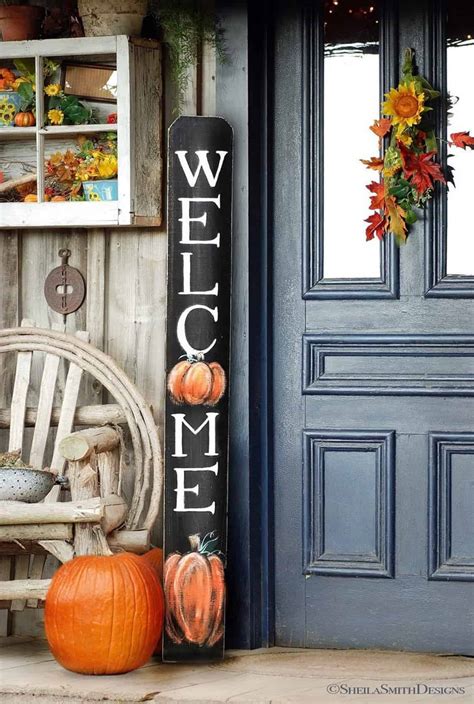 Wood Halloween welcome sign, welcome porch sign, porch signs, fall decor, Halloween decor, porch ...