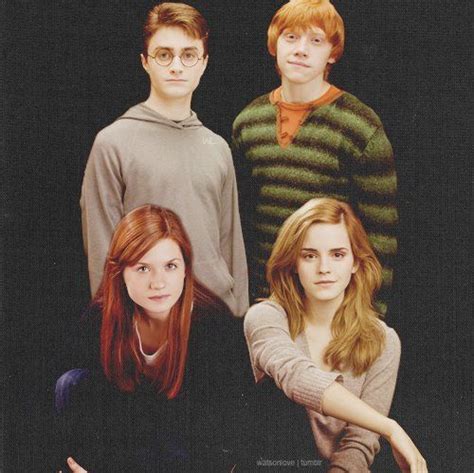 The couples: Harry and Ginny & Ron and Hermione Harry Potter Gif, Harry Et Ginny, Photo Harry ...