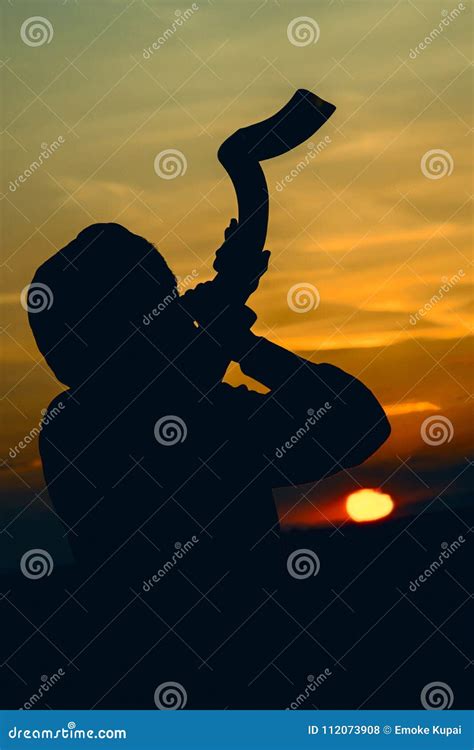 The Shofar Horn Sunset stock photo. Image of jewish - 112073908