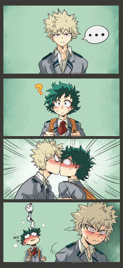 Kiss the nerd - BakuDeku by Bluechui | Heroes, Image drôle manga, Fond d'ecran dessin