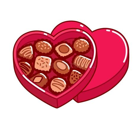 Heart Shaped Box Of Chocolates Stock Vector - Illustration of milk, date: 174954084 | Chocolate ...