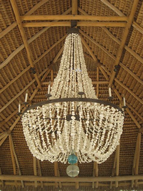 Fabulous seashell Chandelier!! A use for all those Hilo Hattie shell leis!! | Shell chandelier ...