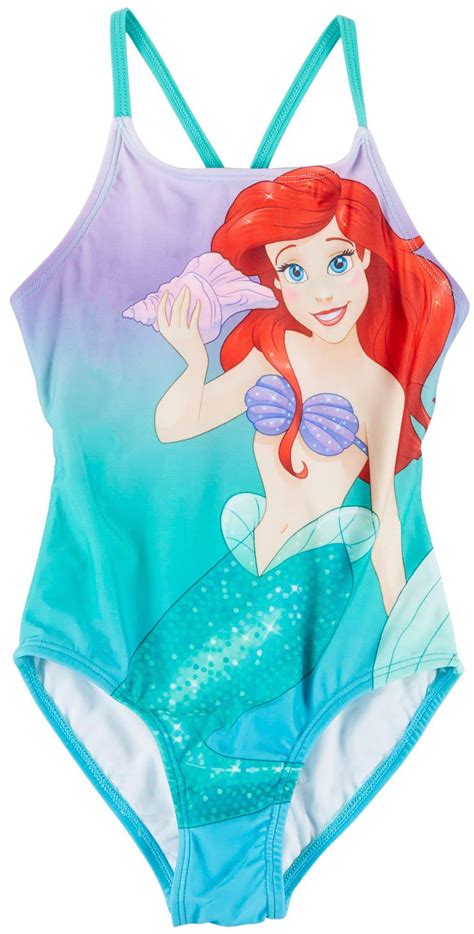 Disney Princess - Disney Princess Little Girls Ariel Swimsuit - Walmart ...