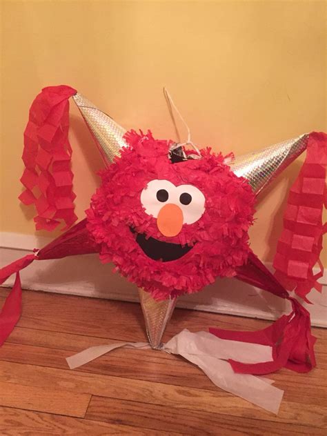 DIY Elmo piñata. Sesame Street 1st bday party | Elmo decorations, Elmo ...