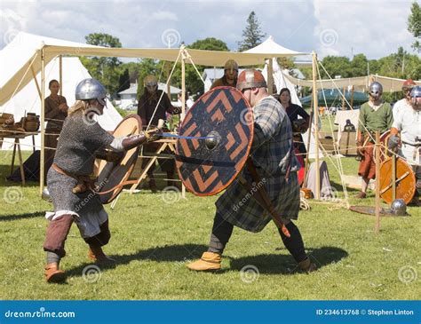 The Medieval Duel of Two Viking Warriors Editorial Stock Photo - Image ...