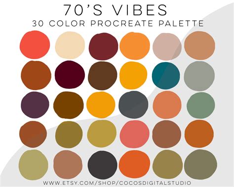 70s Vibes Retro Color Palette Cool Tones Palette Vintage - Etsy UK