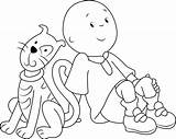 Caillou Playing Tennis Coloring Page  Free Printable Pages sketch template