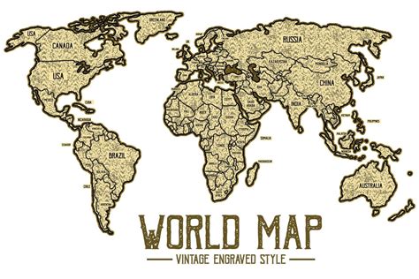 World Map Vintage style, Engraved Style Globe map 11123266 Vector Art at Vecteezy