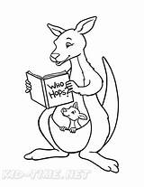Baby Kangaroo Joey Coloring Book Page sketch template