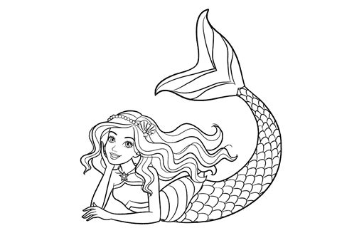 Cute Printable Mermaid Coloring Pages