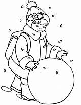 Little Girl Rolling A Snowball coloring Page  Free Printable Coloring sketch template