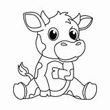 Premium Vector  Cute cow cartoon coloring Page Illustration For sketch template