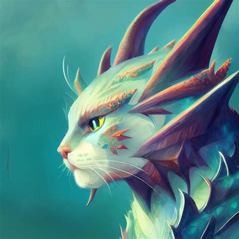 Premium AI Image | Fantasy animal feline illustration