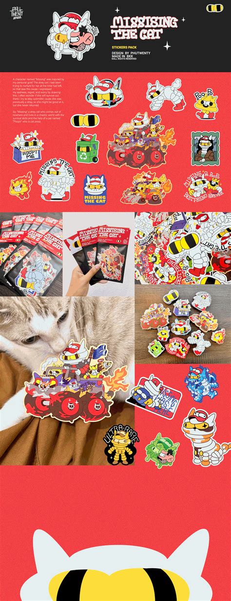 Missing The Cat Stickers pack on Behance