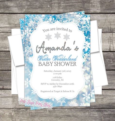 Winter Wonderland Baby Shower Invitation Customized for your