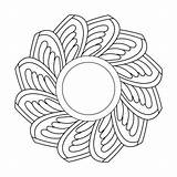 Geometric zenith Mandala coloring Book Page Vector Image sketch template
