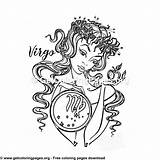 Virgo – Zodiac Signs Coloring Pages sketch template
