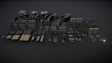 125 Piece Dungeon Modular Kitbash Set - Buy Royalty Free 3D model by 3D ...