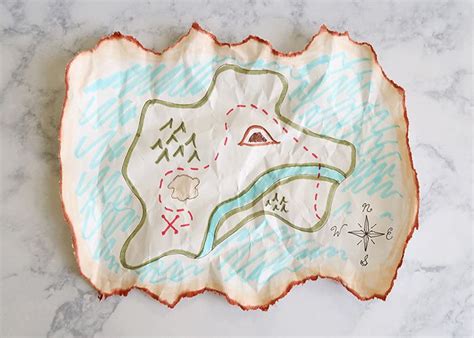 Vintage Treasure Map Craft Tutorial (X Marks the Spot!) | Woo! Jr. Kids Activities in 2021 | Map ...