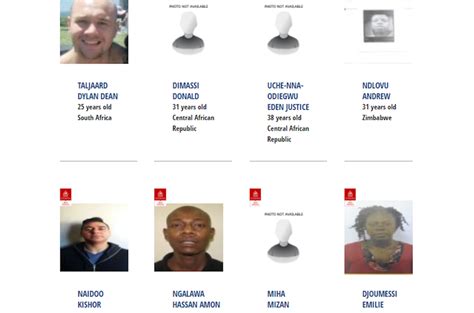 Revealed: The NINE most wanted criminals on South Africa's 'red list'