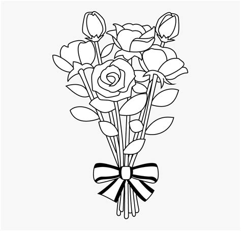 Black And White Flower Bouquet Clipart Black And White - Flower Bouquet Black And White, HD Png ...