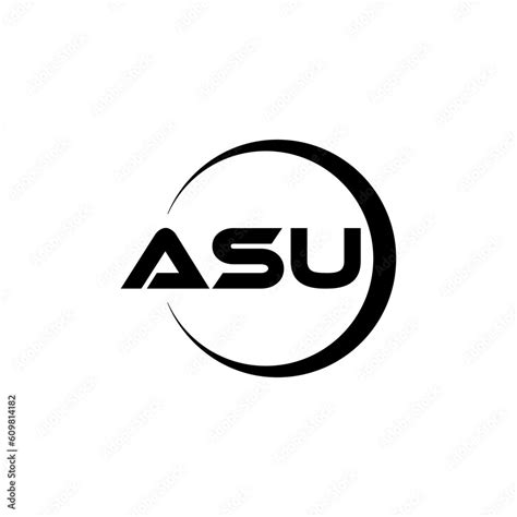 ASU letter logo design with white background in illustrator, cube logo ...