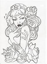 Sexy Pin Up Girl Coloring Pages Adult Sketch Coloring Page sketch template