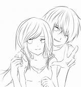 Anime People Kissing Coloring Pages Sketch Page sketch template