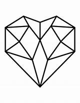 Printable Geometric Heart Coloring Page sketch template