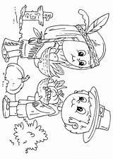 Pilgrims And Indians Coloring Pages For Kids sketch template