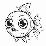 Cute Fish With Big Eyes Coloring Pages Outline Sketch Drawing Vector  sketch template
