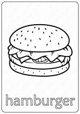 Coloring Pages Hamburger Sheets Printable Colouring Cheeseburger  sketch template
