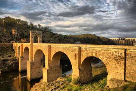 Alcantara Roman Bridge Sunset Stock Photo - Image of europe, architecture: 36848298