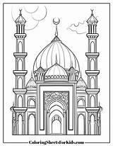 Mosque Coloring Pages Free Printables  Sheets For Kids sketch template