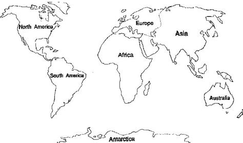 7 Continents Map For Kids | World map coloring page, World map outline, Maps for kids