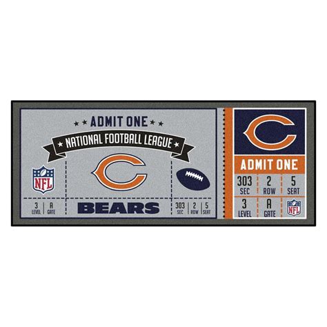 NFL - Chicago Bears Ticket Runner 30"x72" | Chicago bears tickets, Nfl chicago bears, Chicago bears