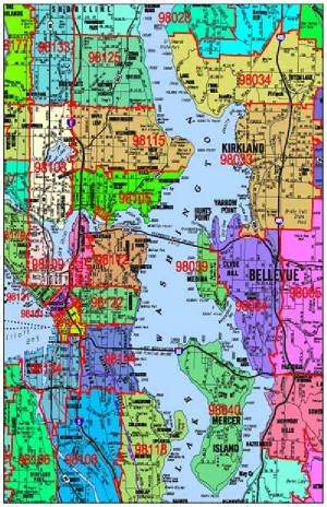 Seattle Zip Code Map | Fascinating Maps and Infographics | Pinterest