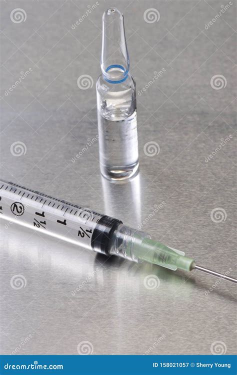 Glass Medication Ampule and Syringe Stock Image - Image of equipment ...