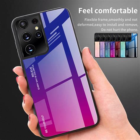 For Samsung Galaxy S21/S21 Plus/Ultra Slim Gradient Glass Protective ...
